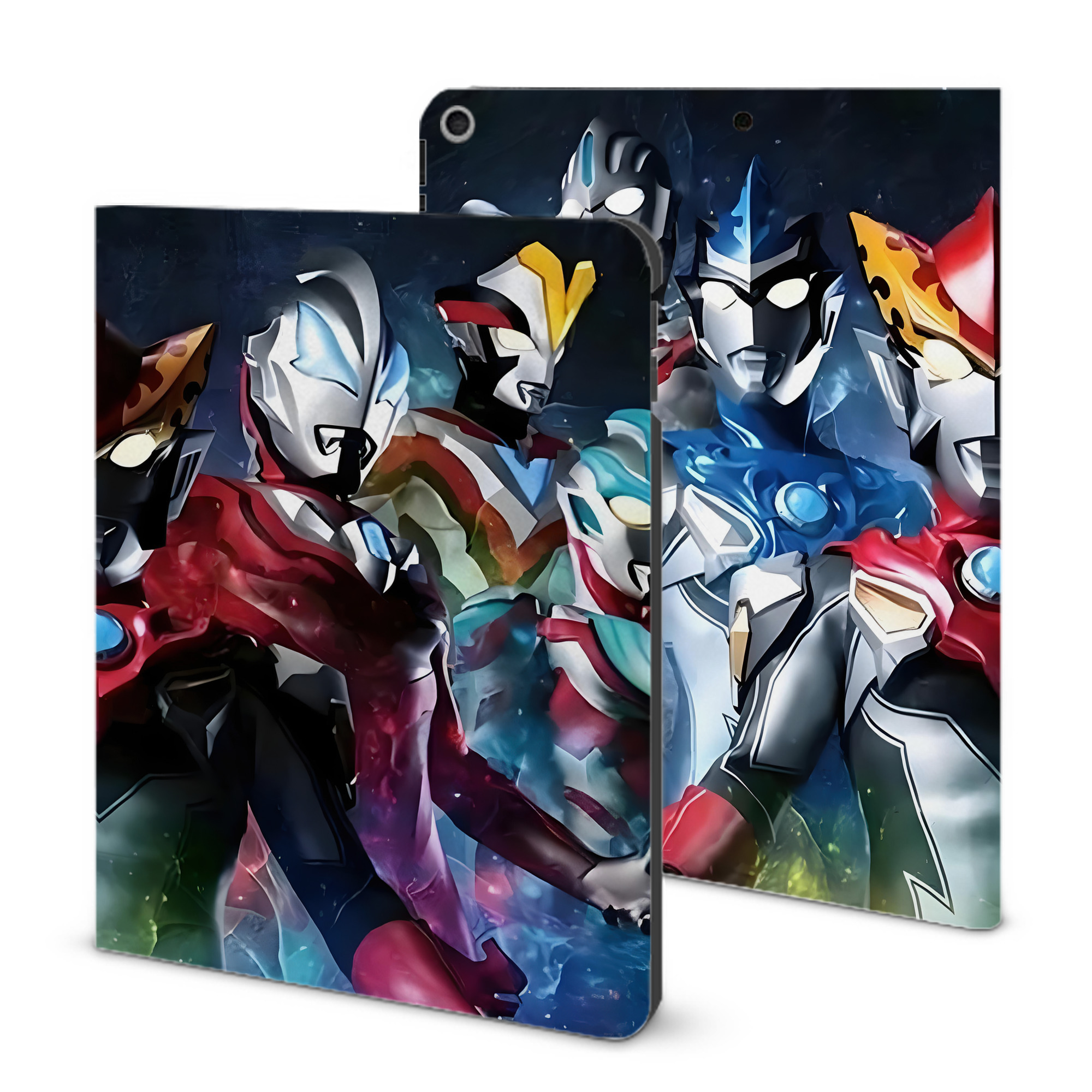 （画像用） ウルトラマン Ultraman IPad ケース ブック型 PUレザー TPU 耐衝撃 軽量 薄型 ペン収納なし 全面保護 IPad 各モデル対応